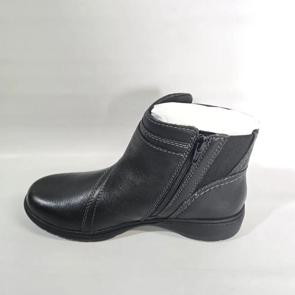 Clarks Women's Carleigh Style Black Leather Ankle Boots 6.5 NIB Comfort Winter